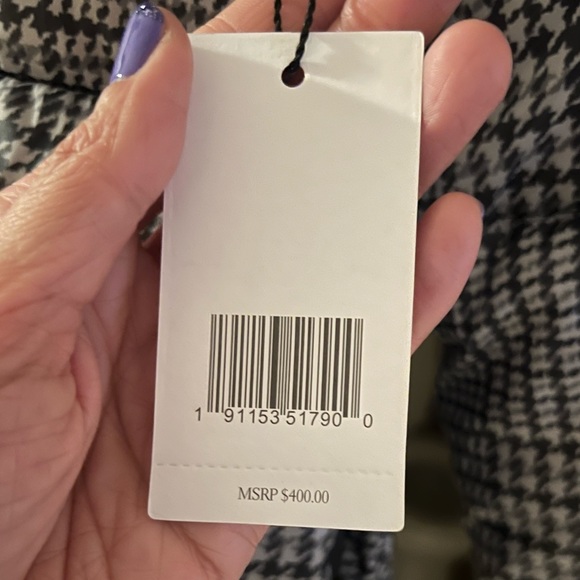 Gorgeous NWT Jason Wu plaid houndstooth puffer coat size Medium - Picture 5 of 7